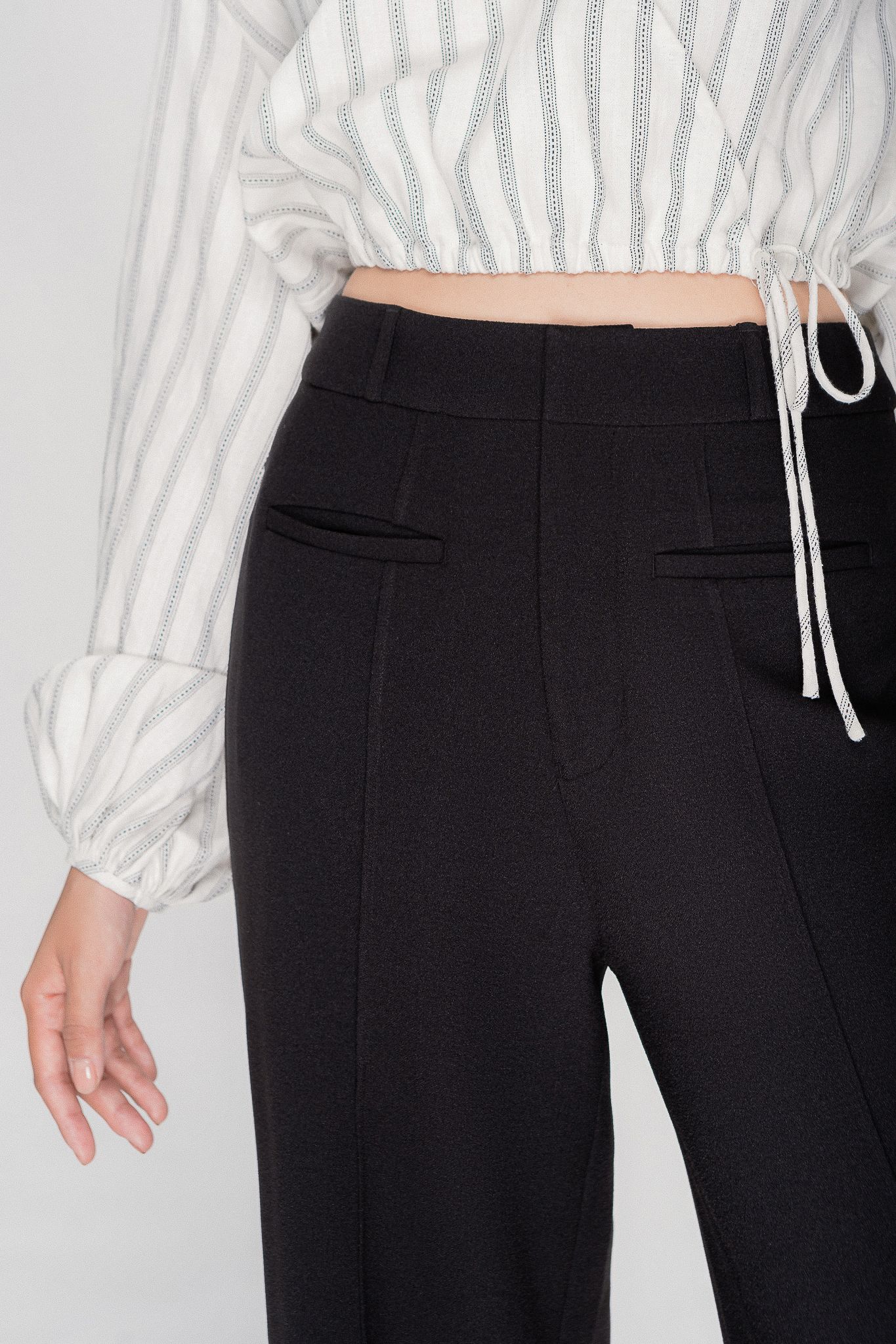  Black Straight Leg Trousers 