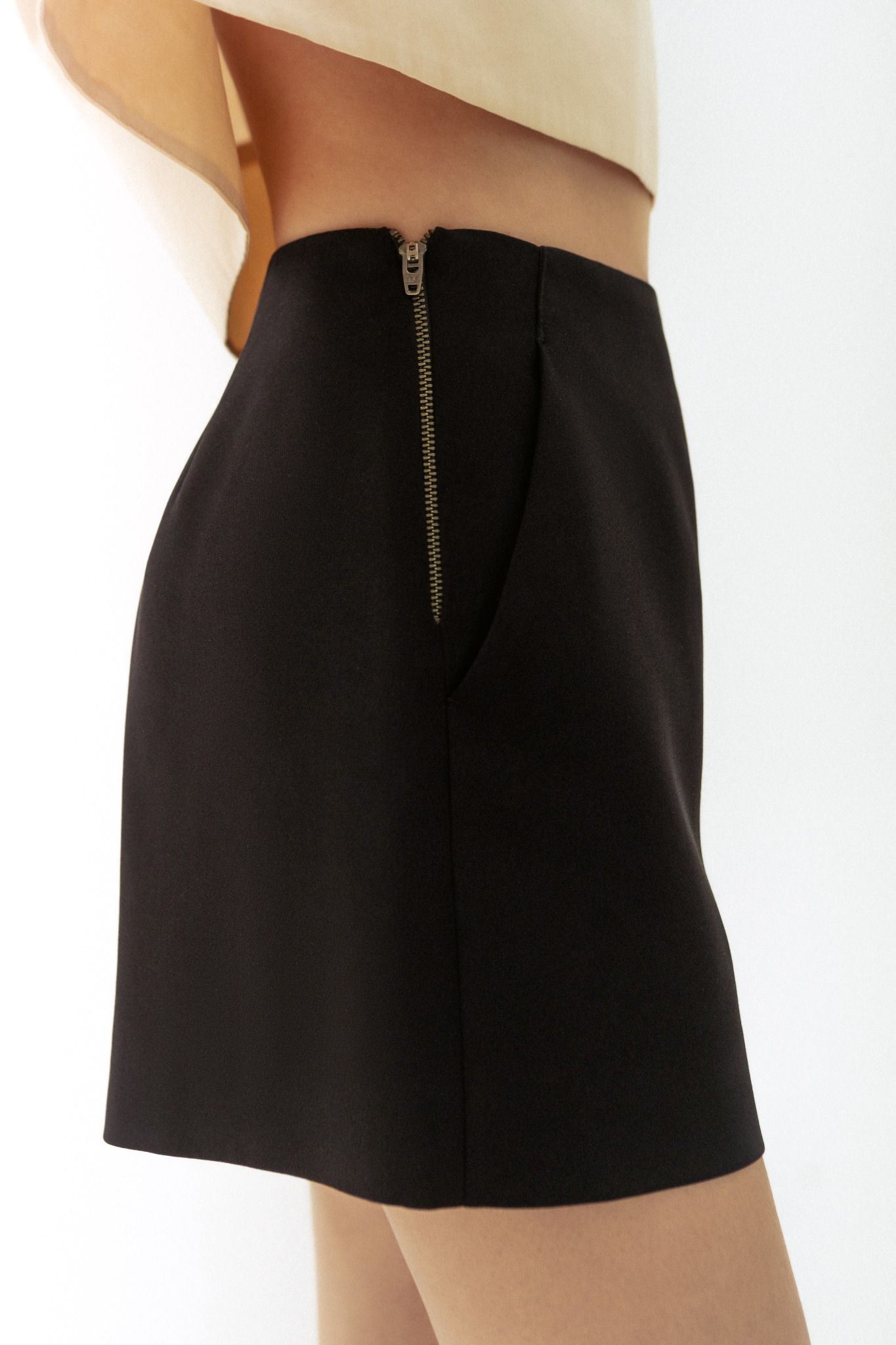  Black Side Zip Shorts 