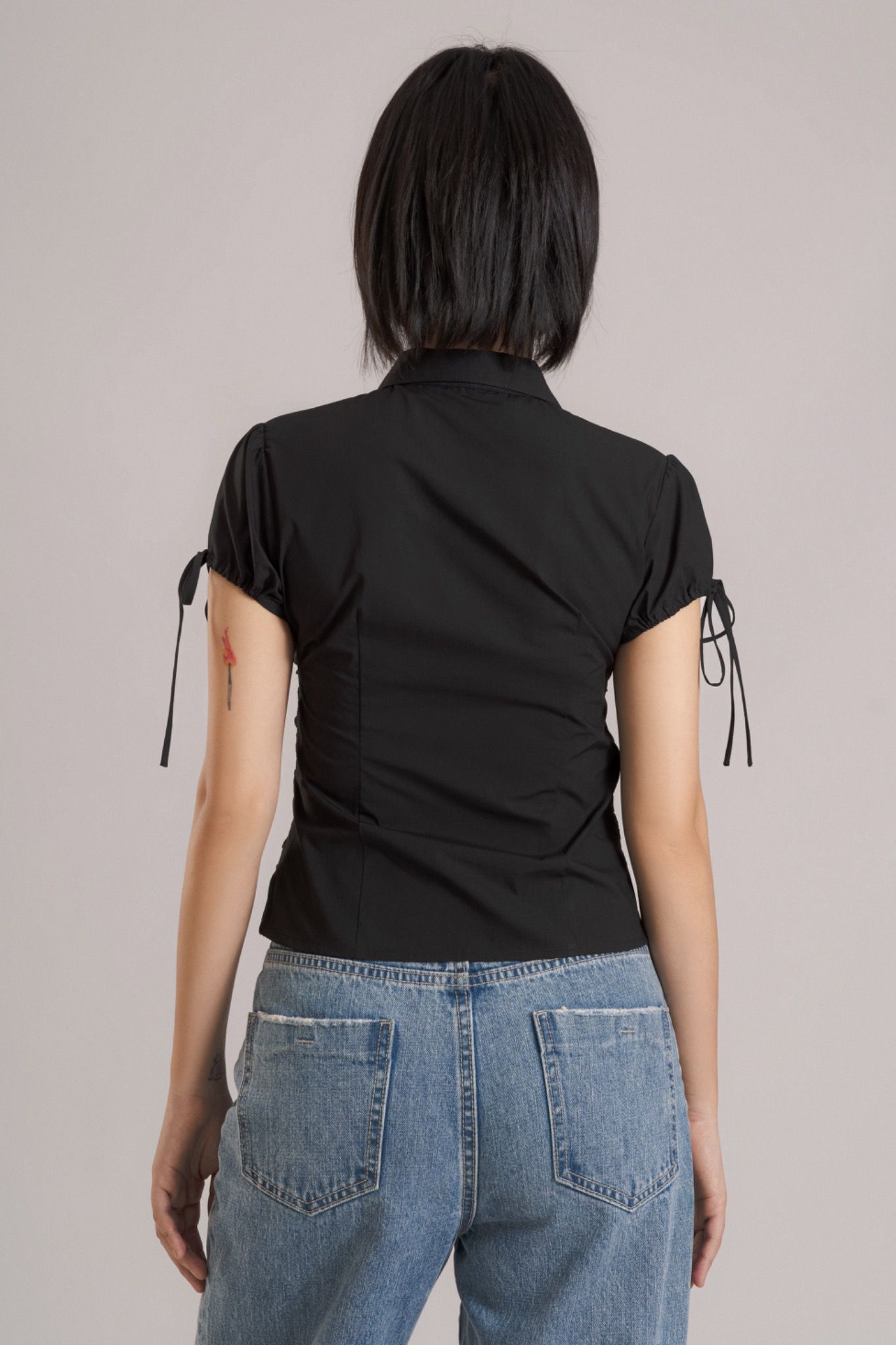  Black Ruched Shirt 