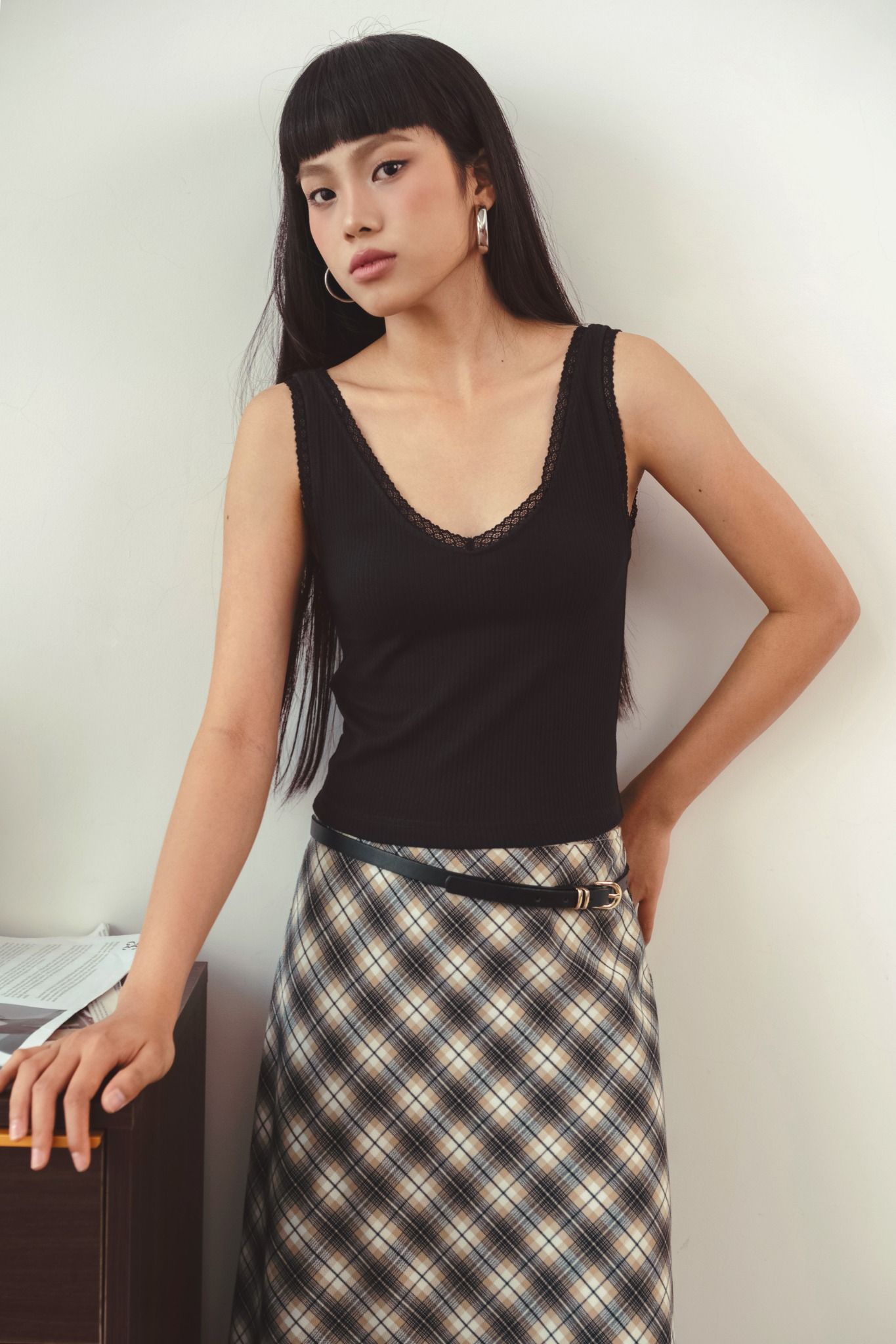  Tartan Mid-Length Skirt 