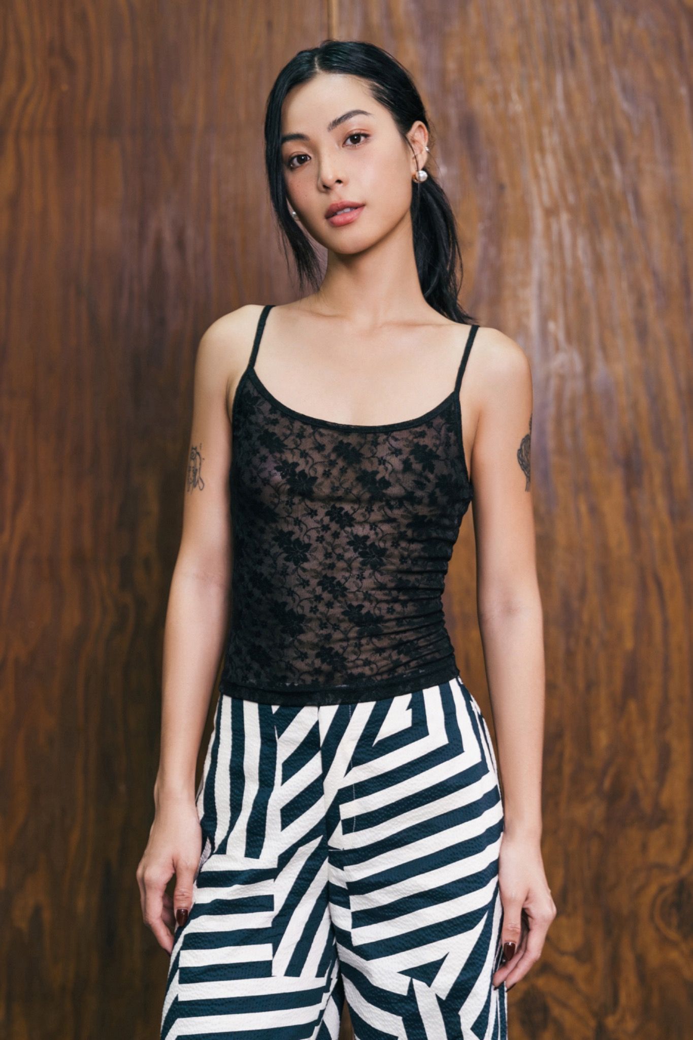 Silk Camisole Top with Leavers lace in Pink | La Perla