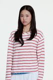  Striped Long Sleeve T-shirt - Red 