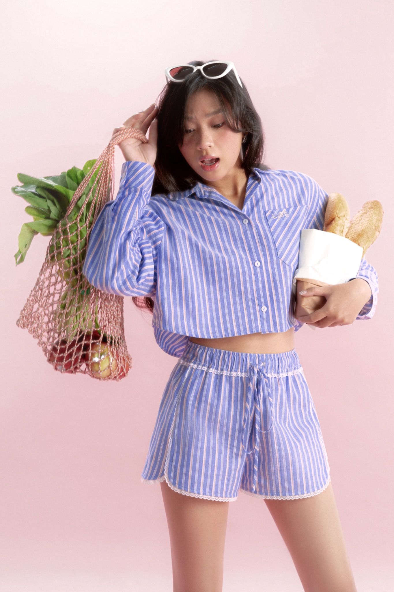  Striped Crop Shirt 