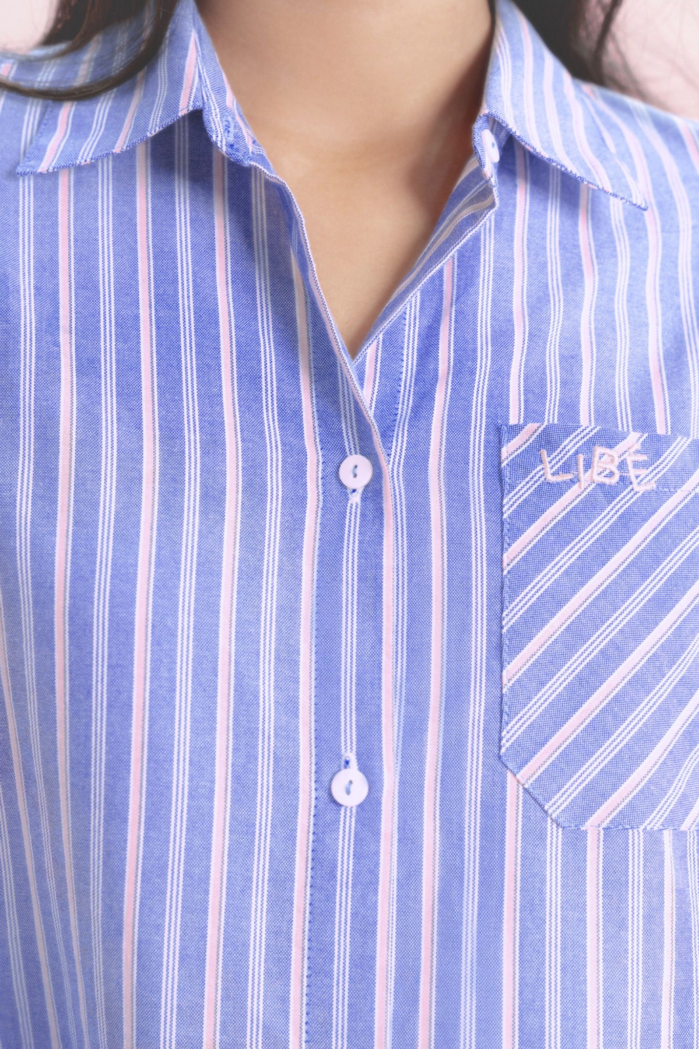  Striped Crop Shirt 