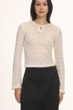  Ivory Lace Flared Sleeve Top 