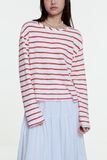  Striped Long Sleeve T-shirt - Red 