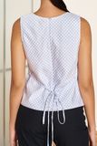  Blue Checked Sleeveless Top 