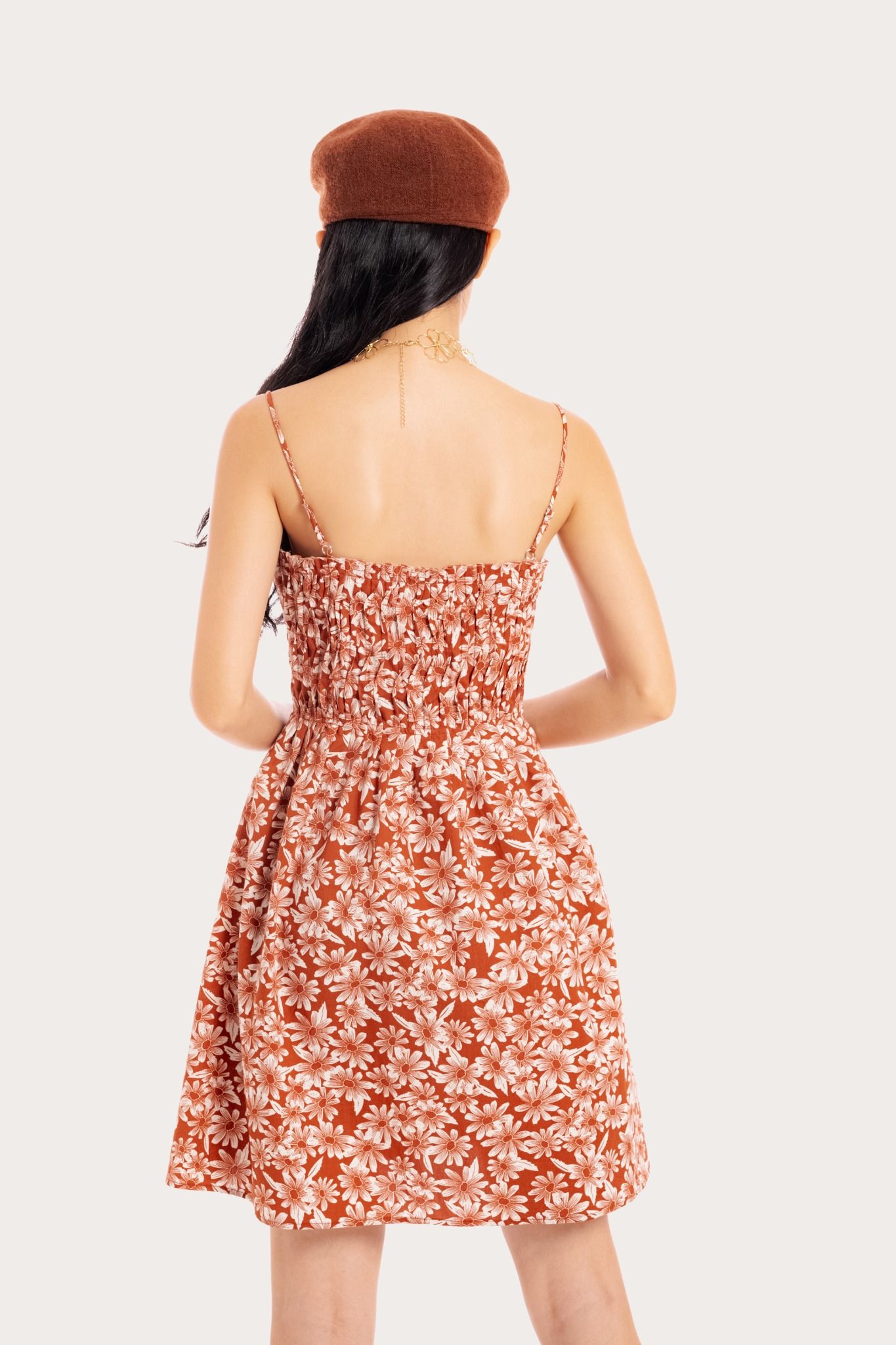  Floral Pleated Mini Dress 