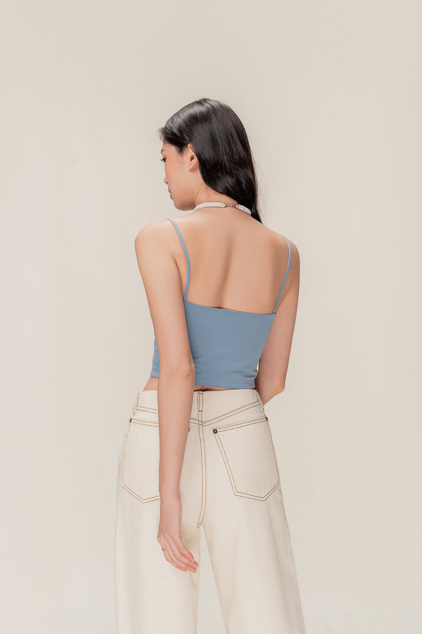  Blue Cropped Cami Top 