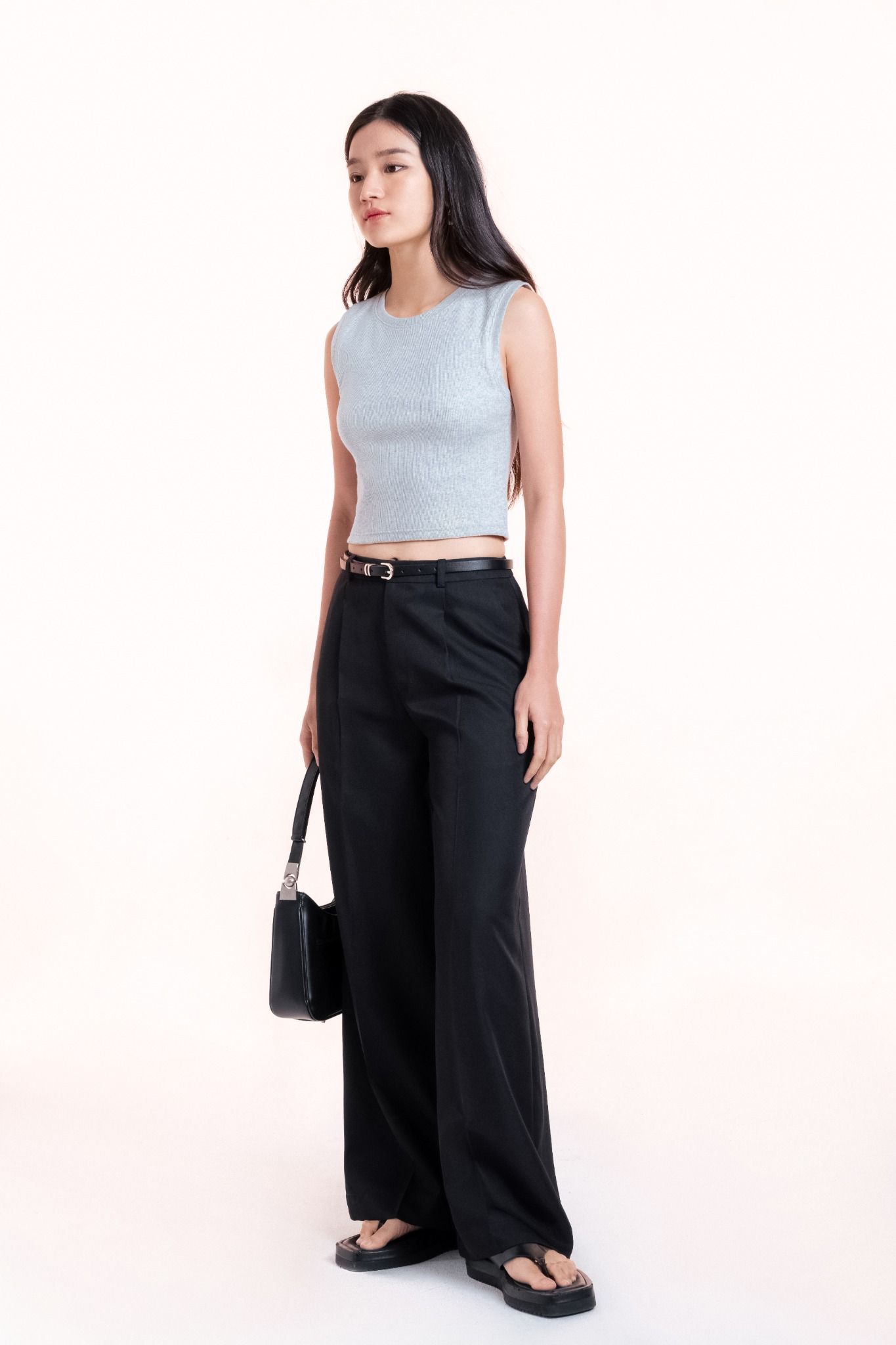  Black Tailored Wide Leg Trousers 