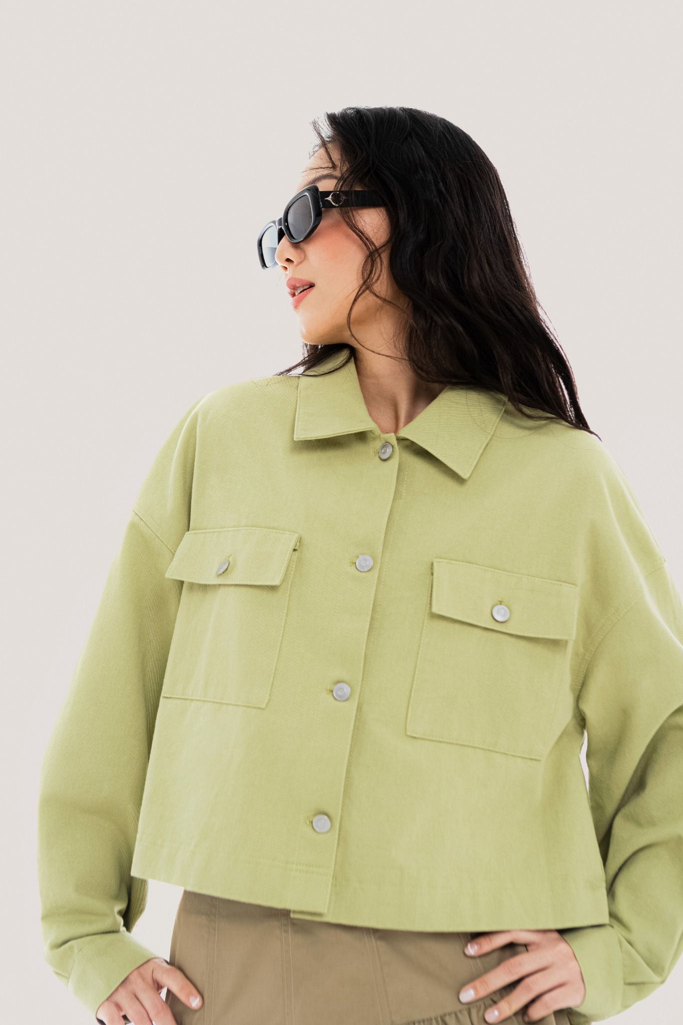  Avocado Khaki Boxy Jacket 