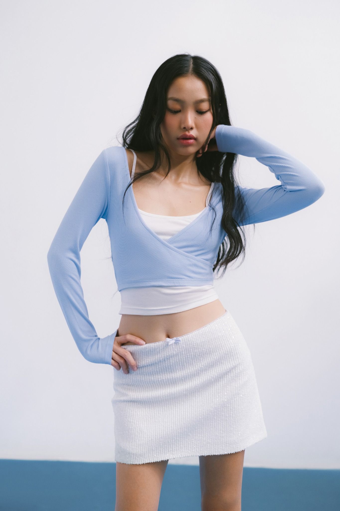  Blue Layer Long Sleeve Top 