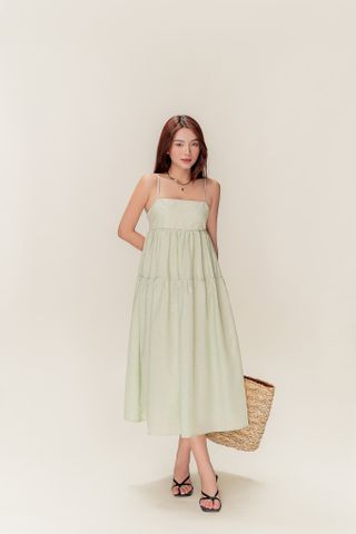 mint tiered dress