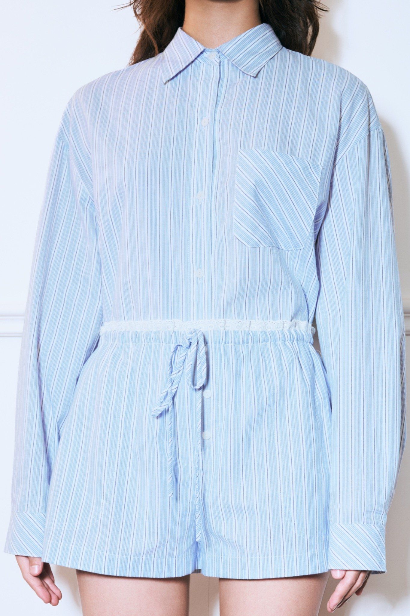  Striped Elastic Shorts 