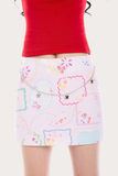  Vintage Floral Printed Mini Skirt With Belt Charms 