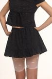  Elastic Embroidered Mini Skirt 