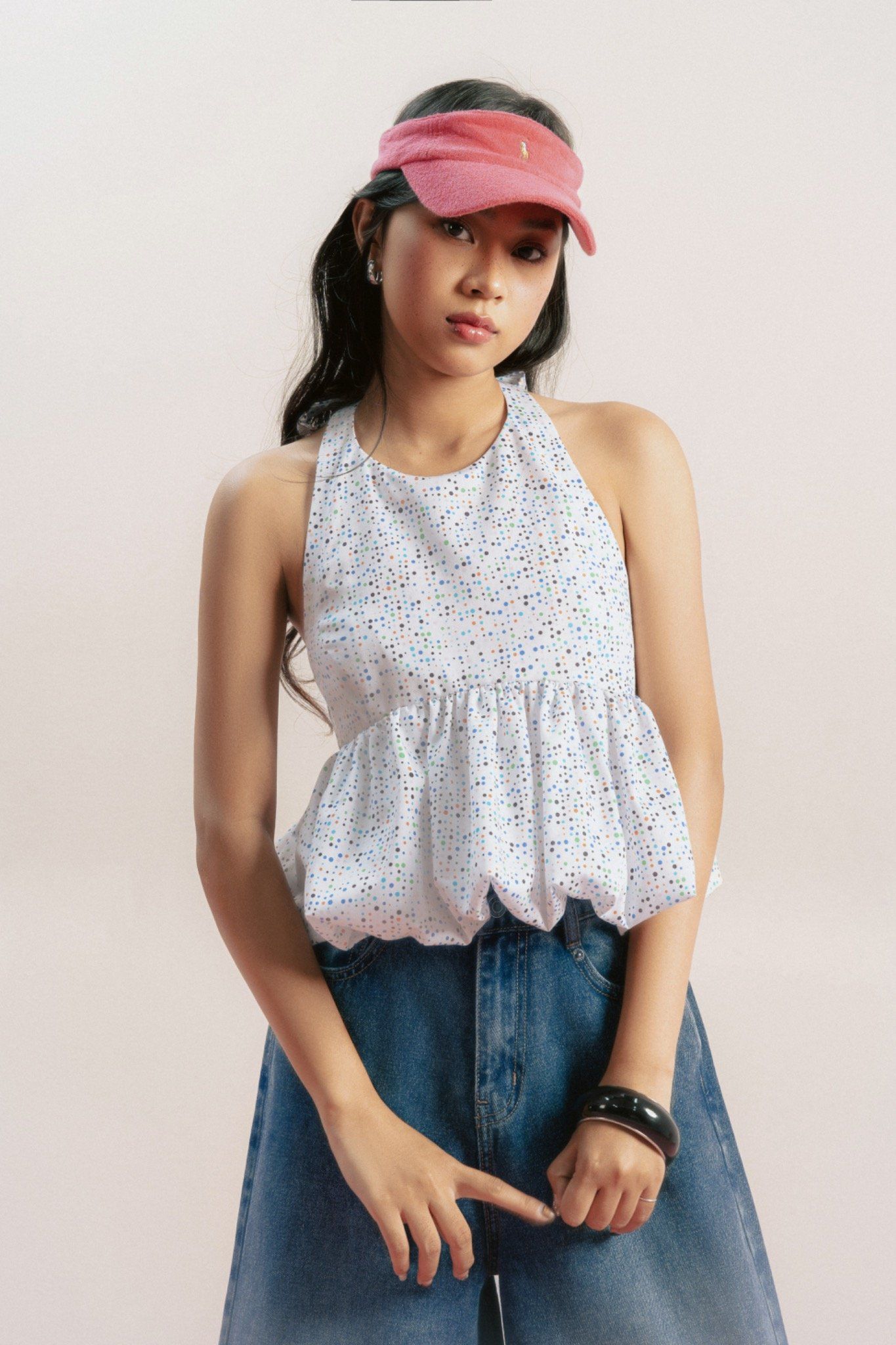  Polkat Dot Bubble Top 