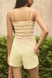  Baby Yellow Strappy Smock Mini Jumpsuit 