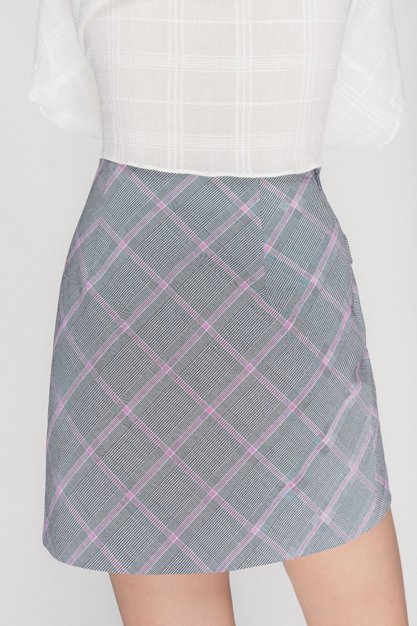  Houndstooth Pocket Mini Skirt 