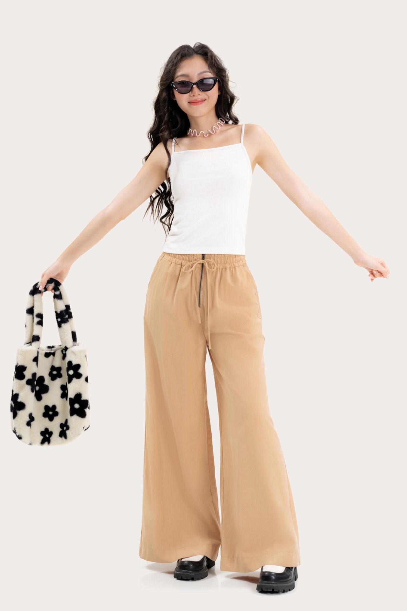  Light Corduroy Brown Zipper Khaki Trousers 