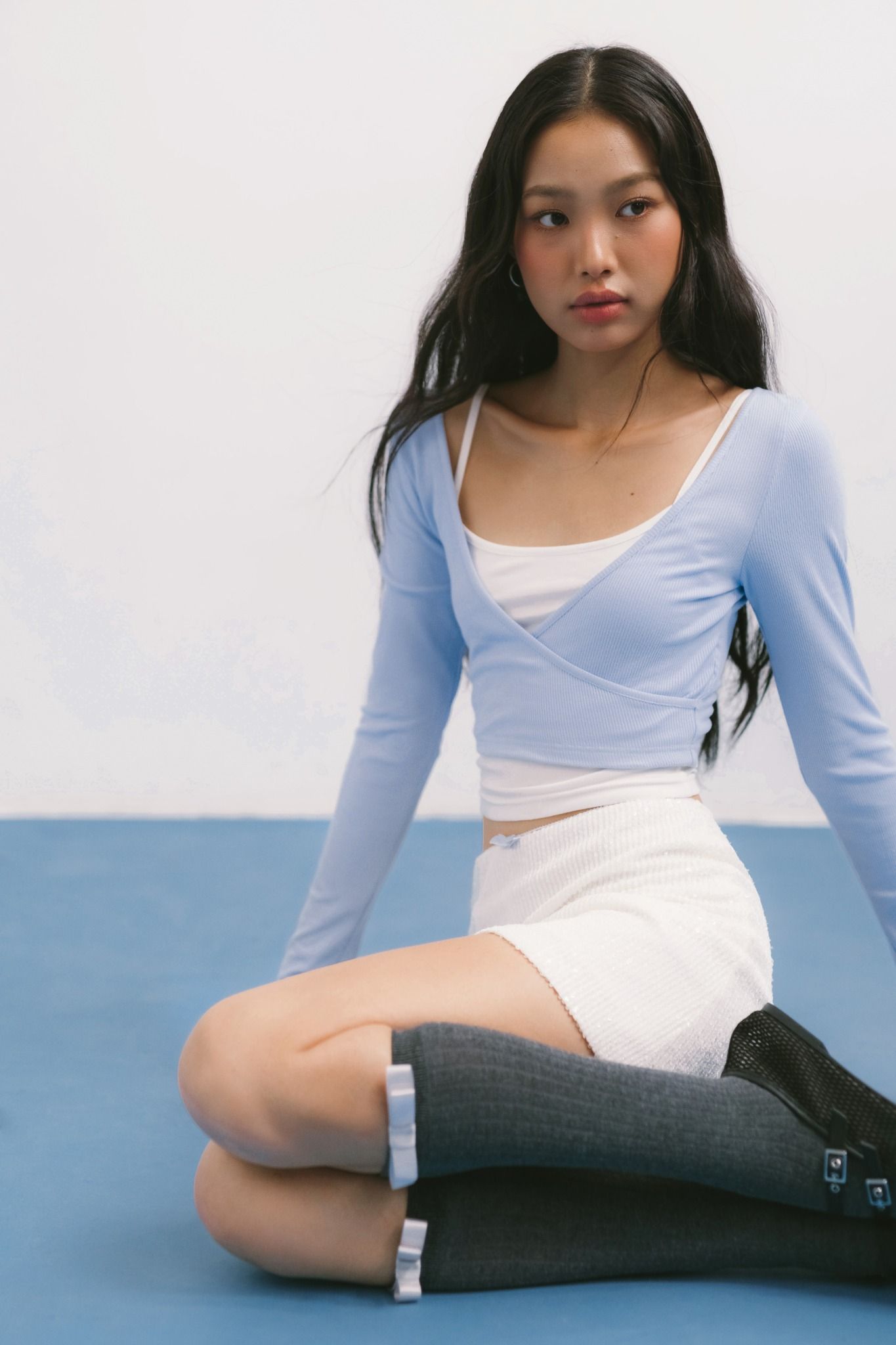  Blue Layer Long Sleeve Top 