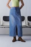  Light Blue Denim Maxi Skirt 