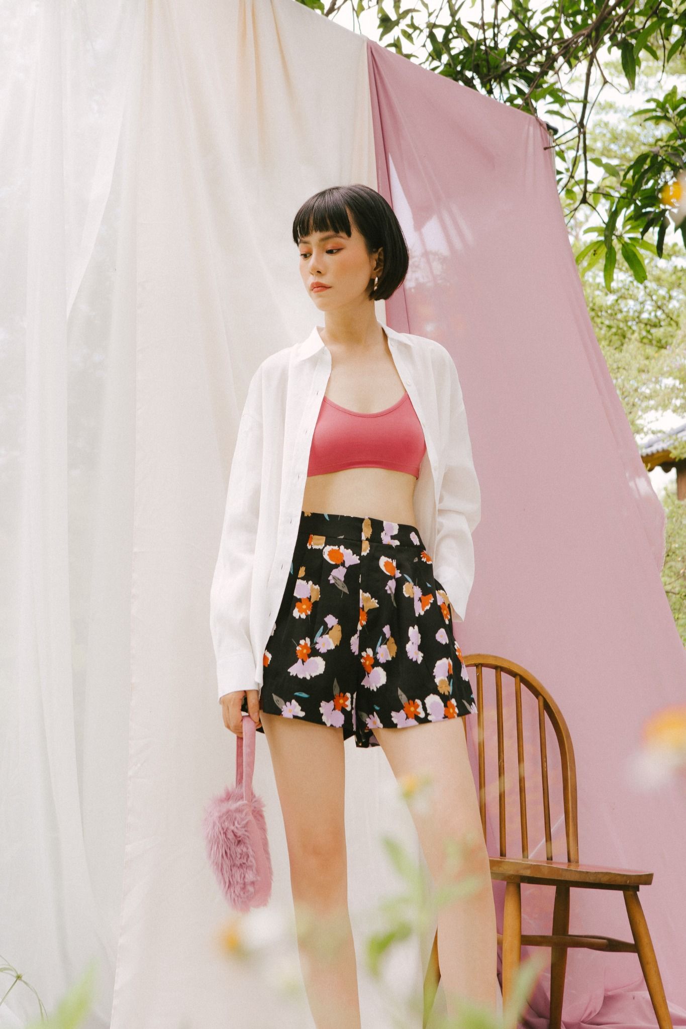  Floral Linen Shorts 