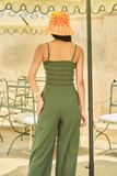  Olive Strappy Smock Jumpsuit 
