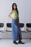  Light Blue Denim Maxi Skirt 