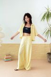  Butter Yellow Straight Leg Linen Trousers 