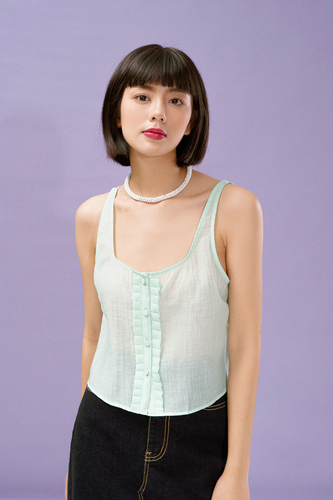  Ruffle Camisole - Mint 