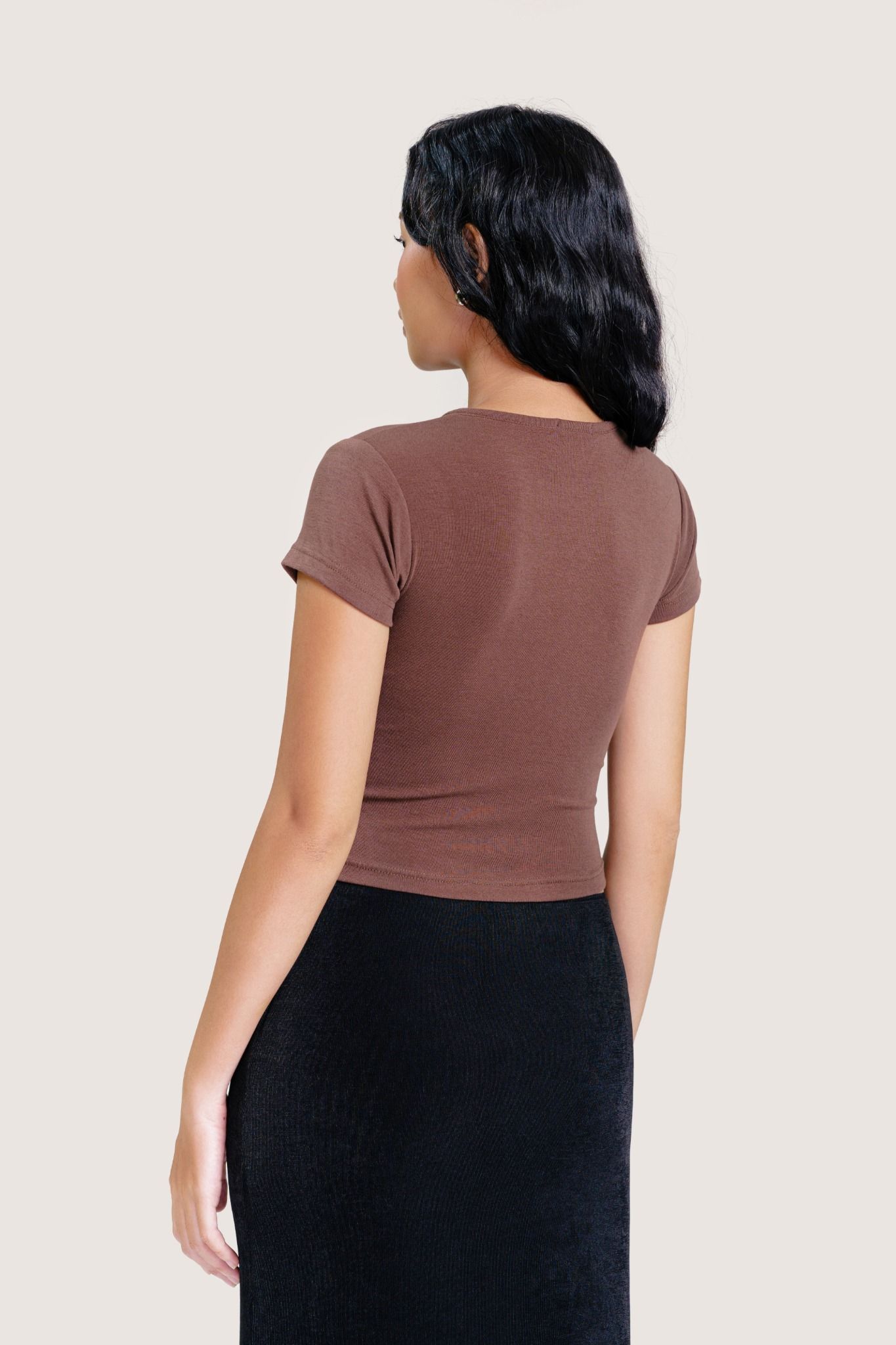  Brown Comfy Slim Fit Tee 