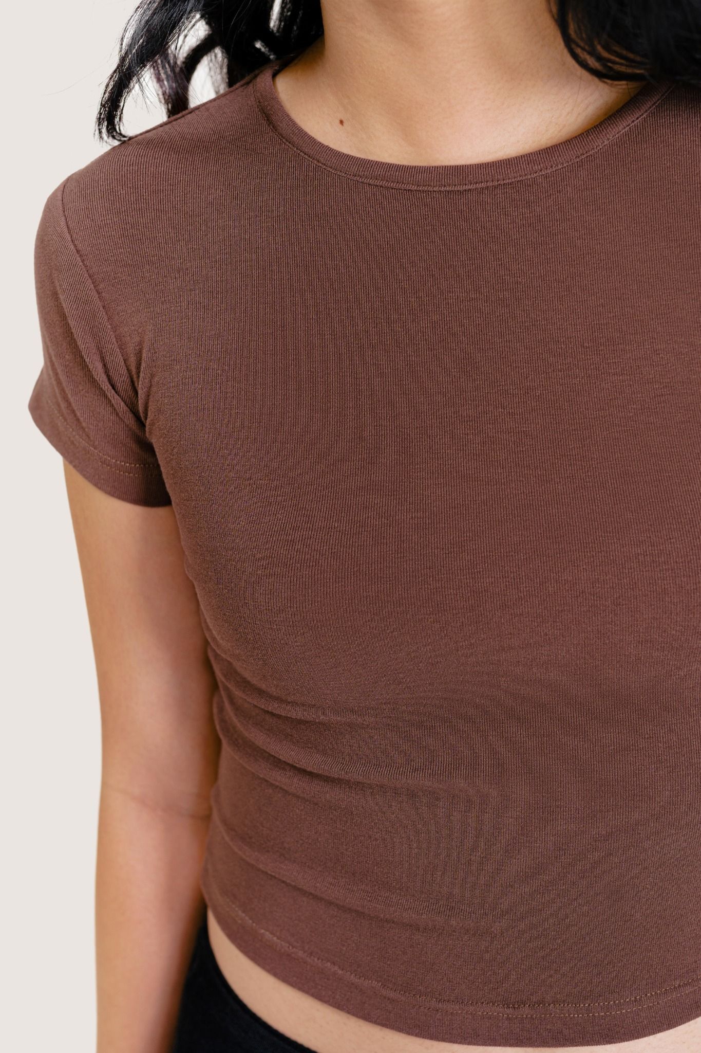  Brown Comfy Slim Fit Tee 