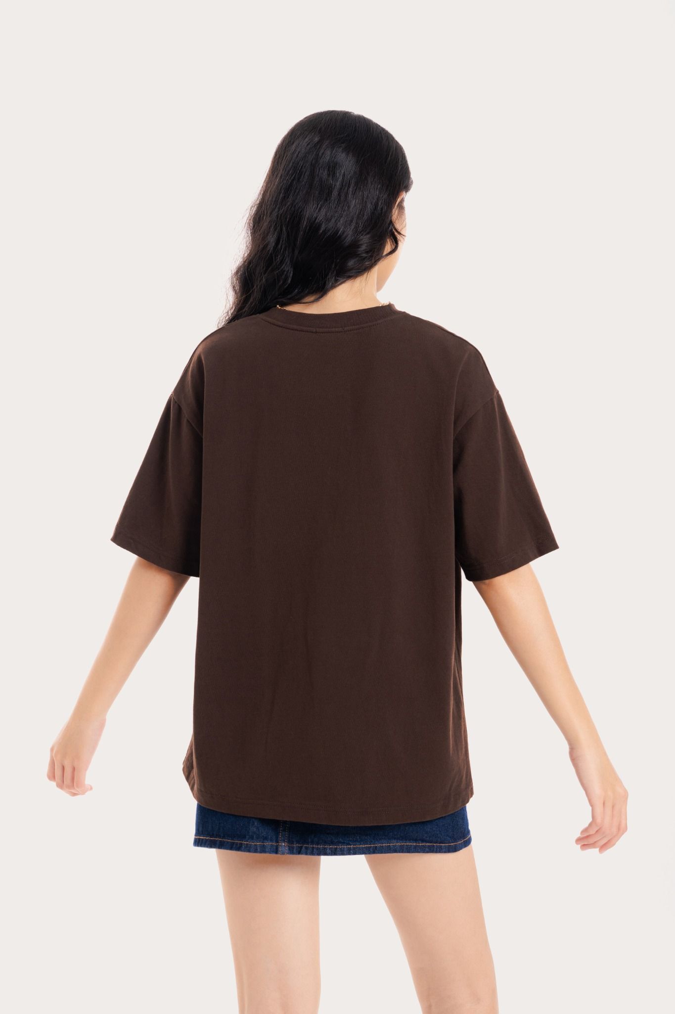  Brown Crew Neck Short Sleeve T-shirt 