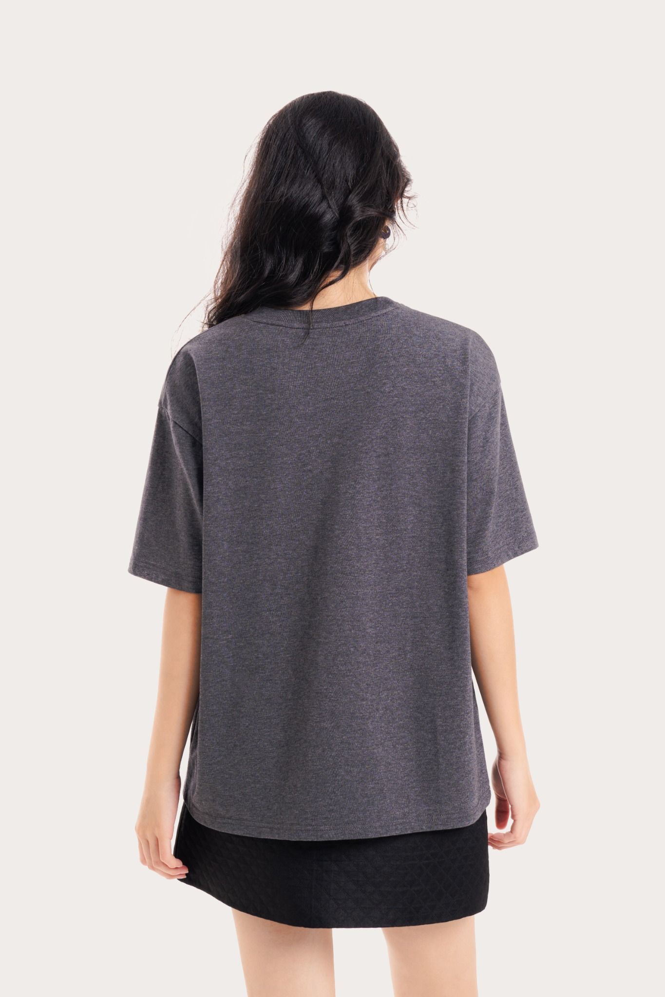  Dark Grey Crew Neck Short Sleeve T-shirt 