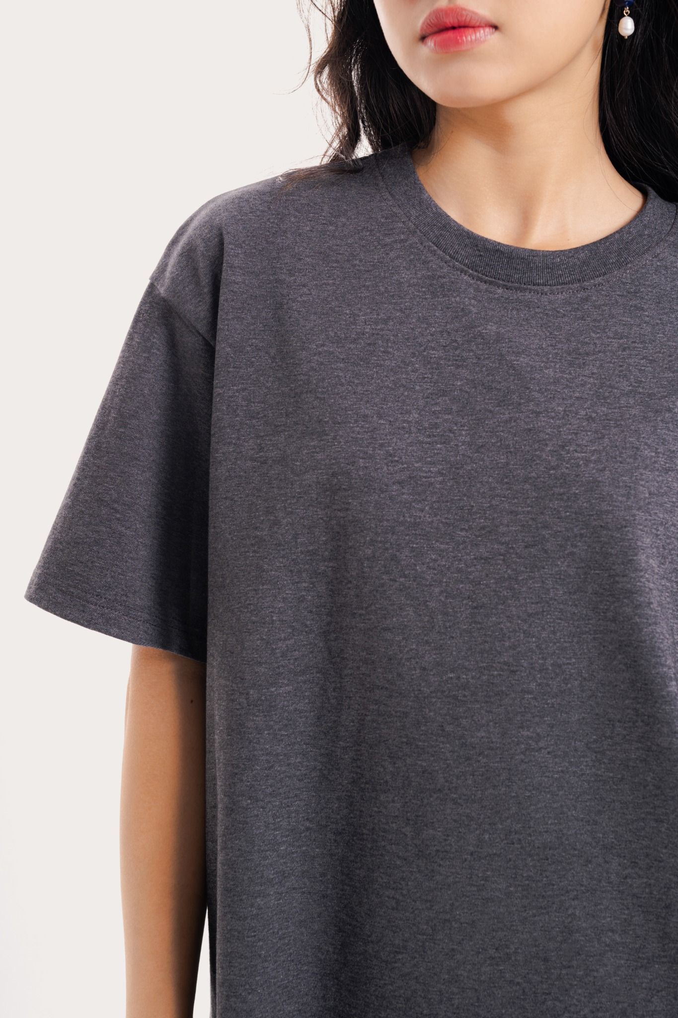  Dark Grey Crew Neck Short Sleeve T-shirt 