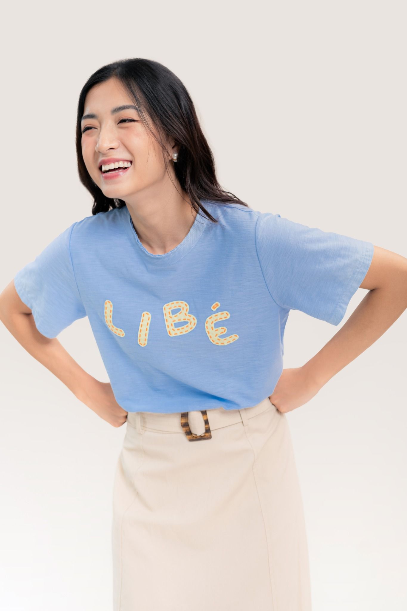  LIBÉ Blue Patched Embroidered Tee 