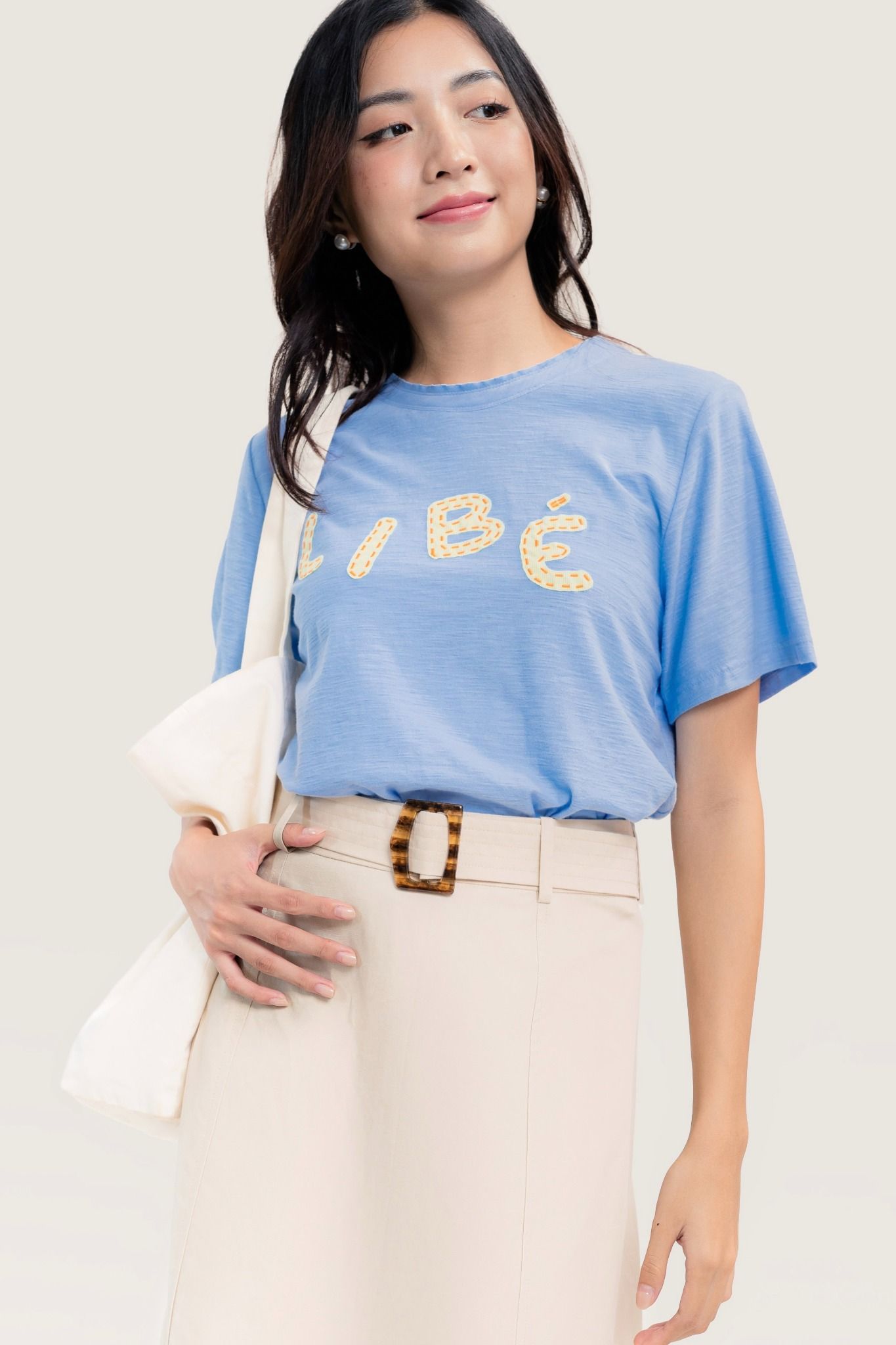  LIBÉ Blue Patched Embroidered Tee 