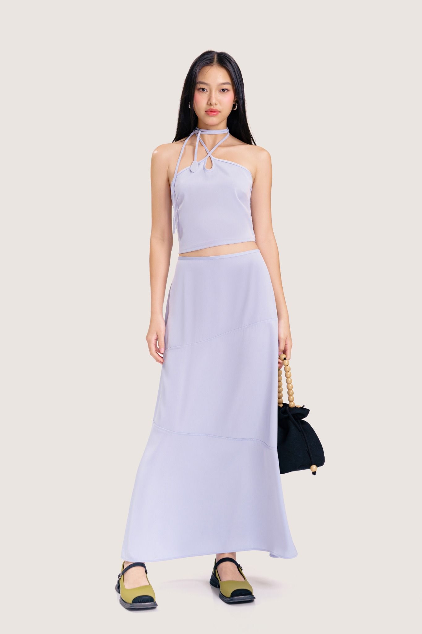 Light Blue Silk Midi Skirt – LIBÉ