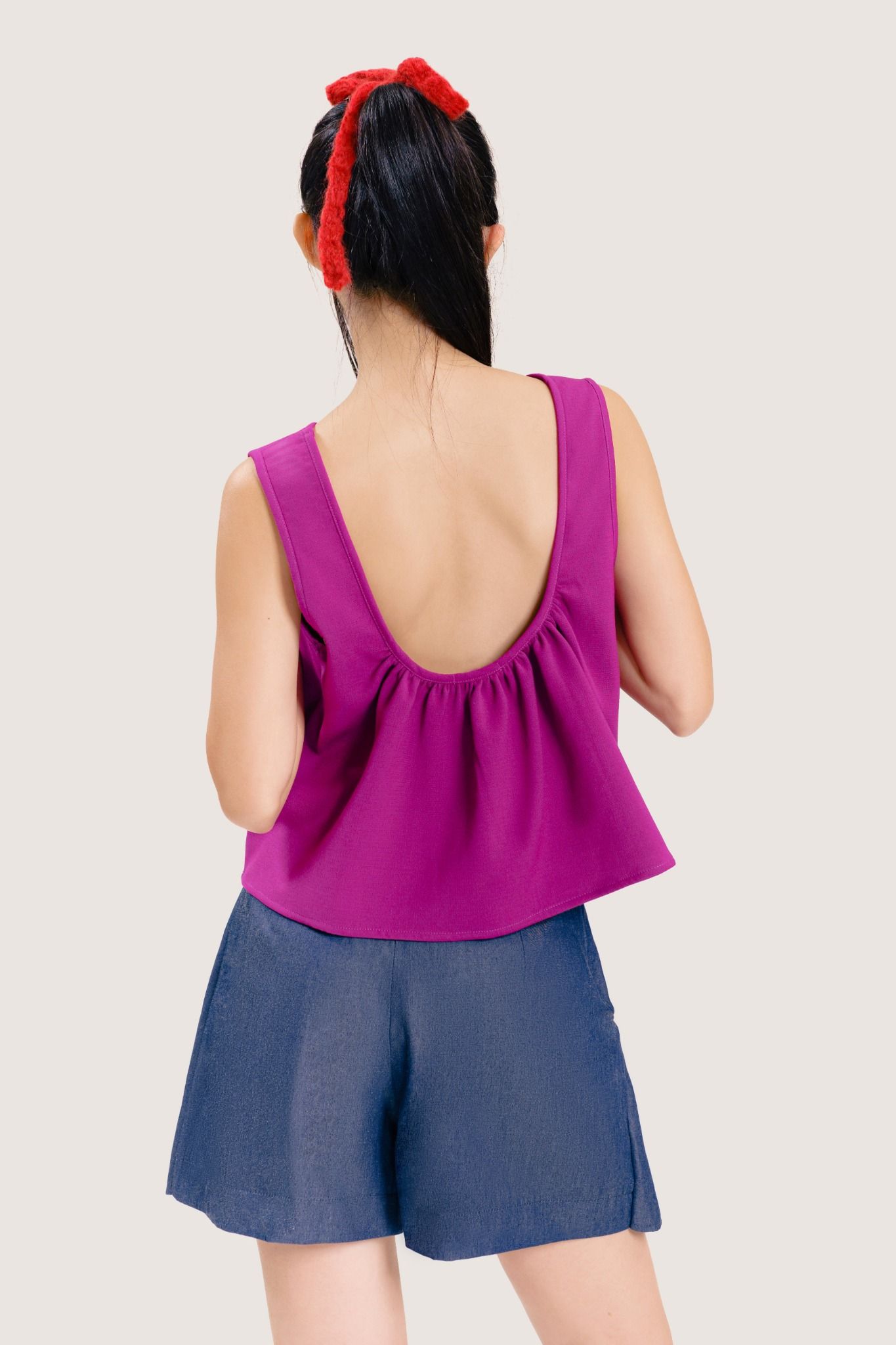  Magenta Open Back Top 