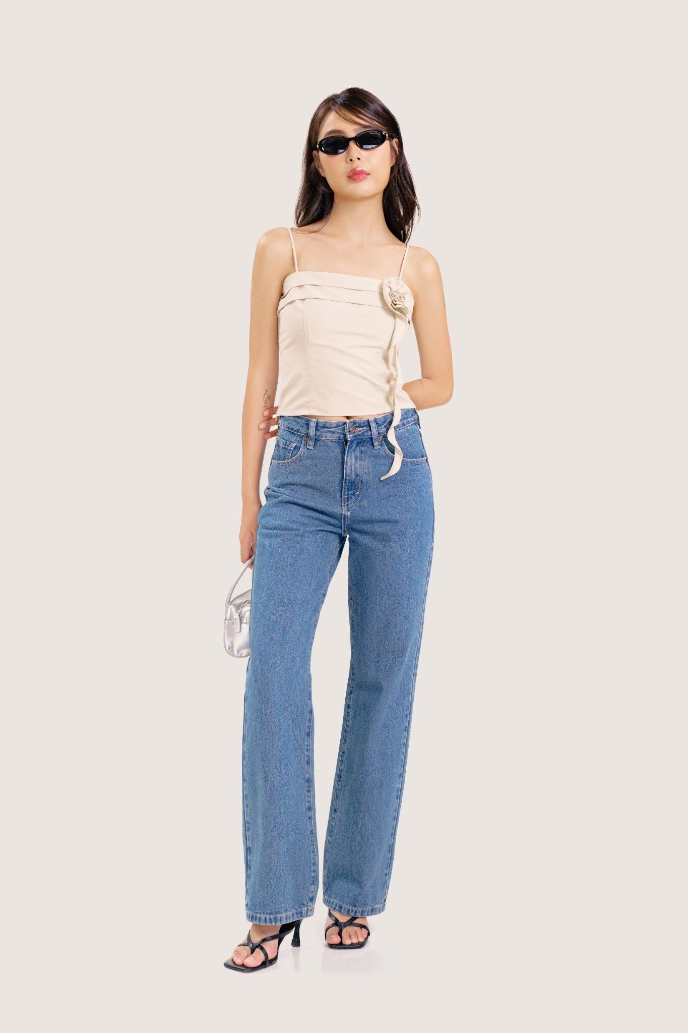  Medium Blue Slim Straight Leg Jeans 