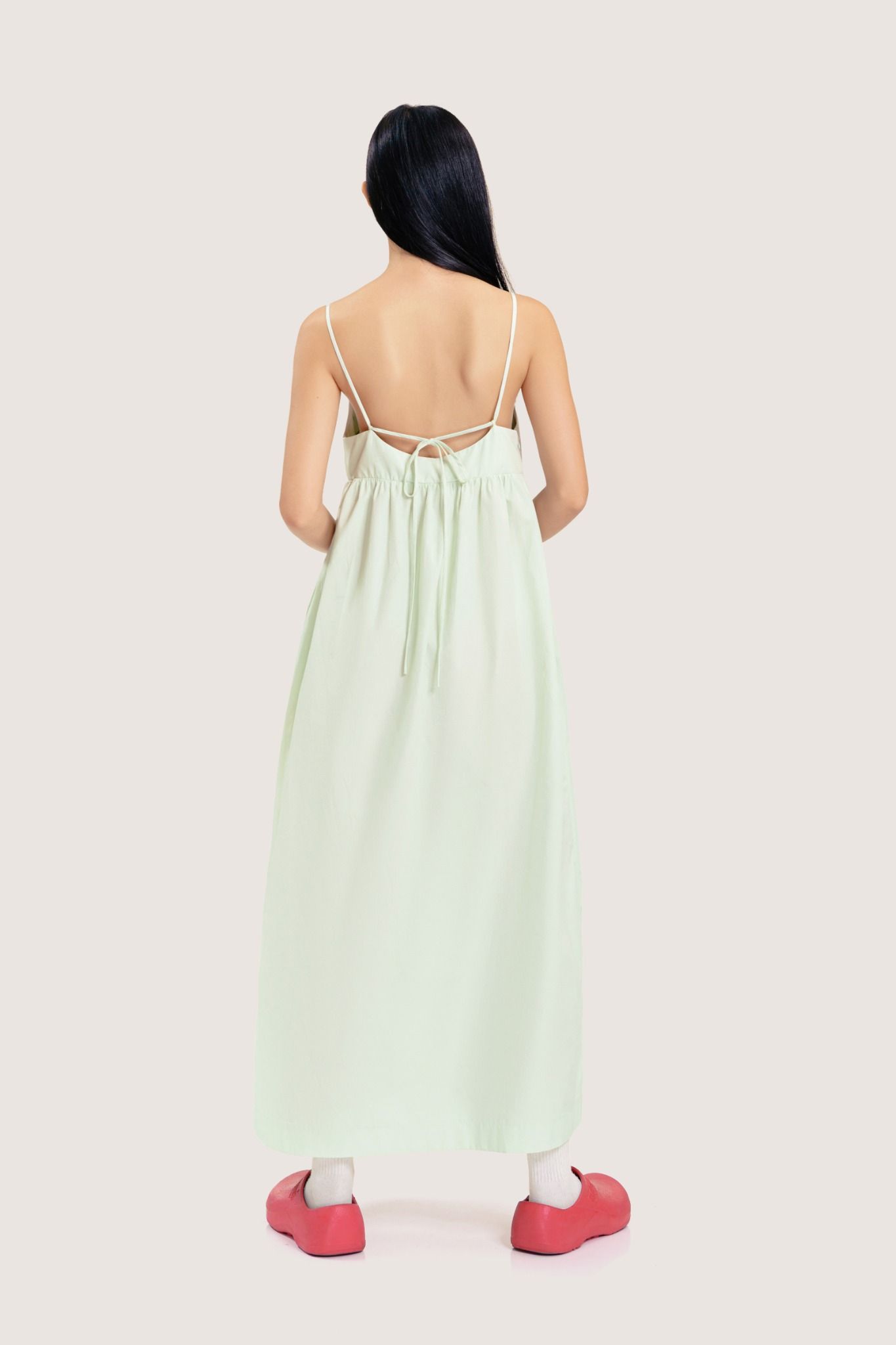  Melon Green Strappy Midi Dress 