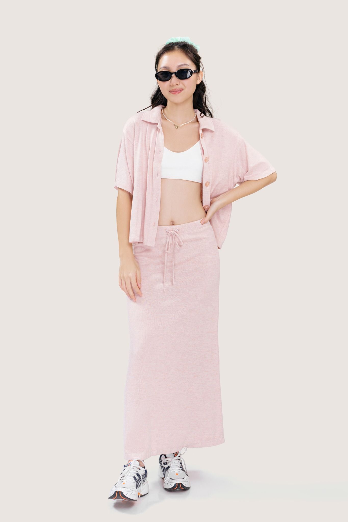  Peach Maxi Skirt 