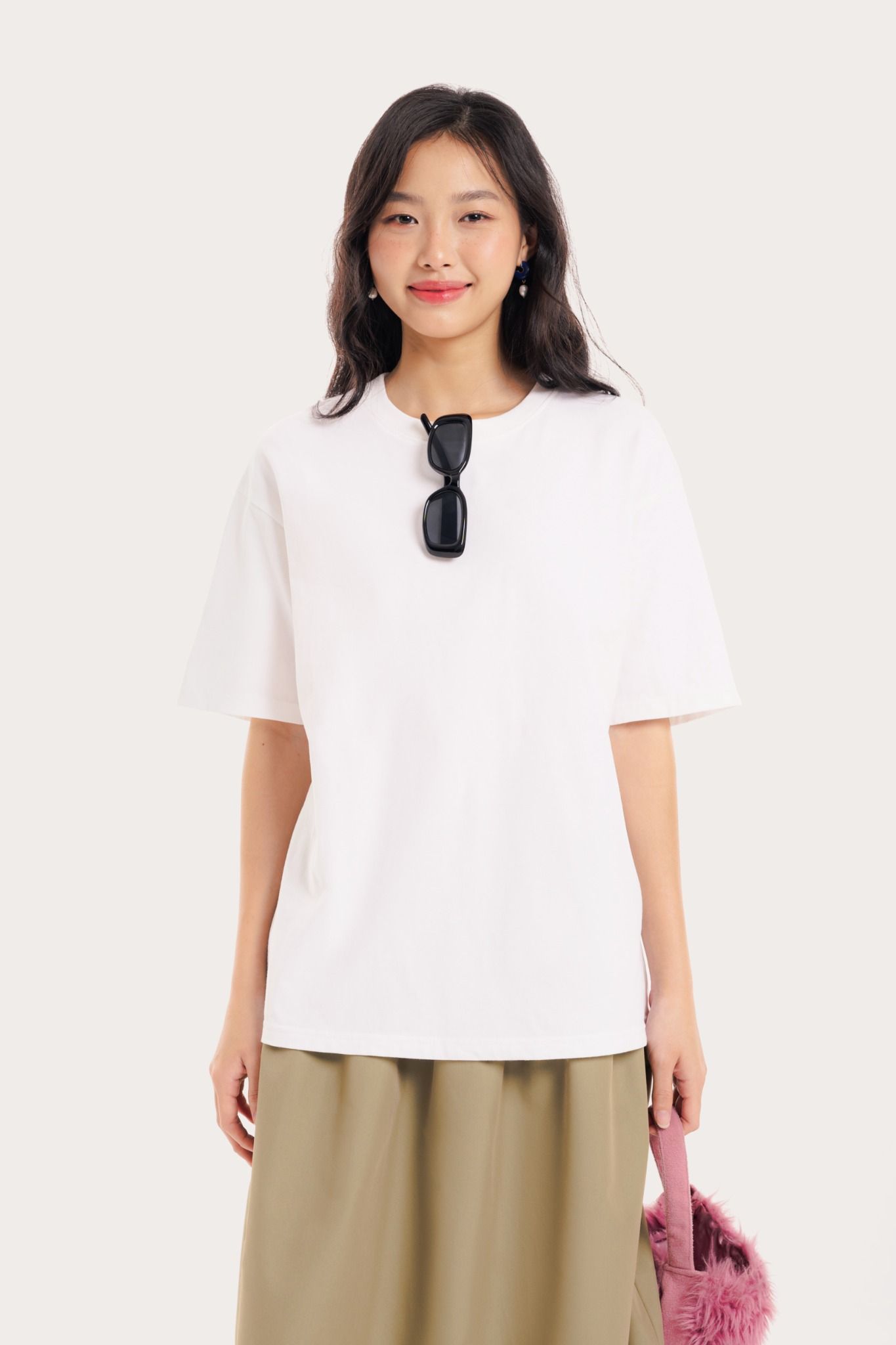  White Crew Neck Short Sleeve T-shirt 