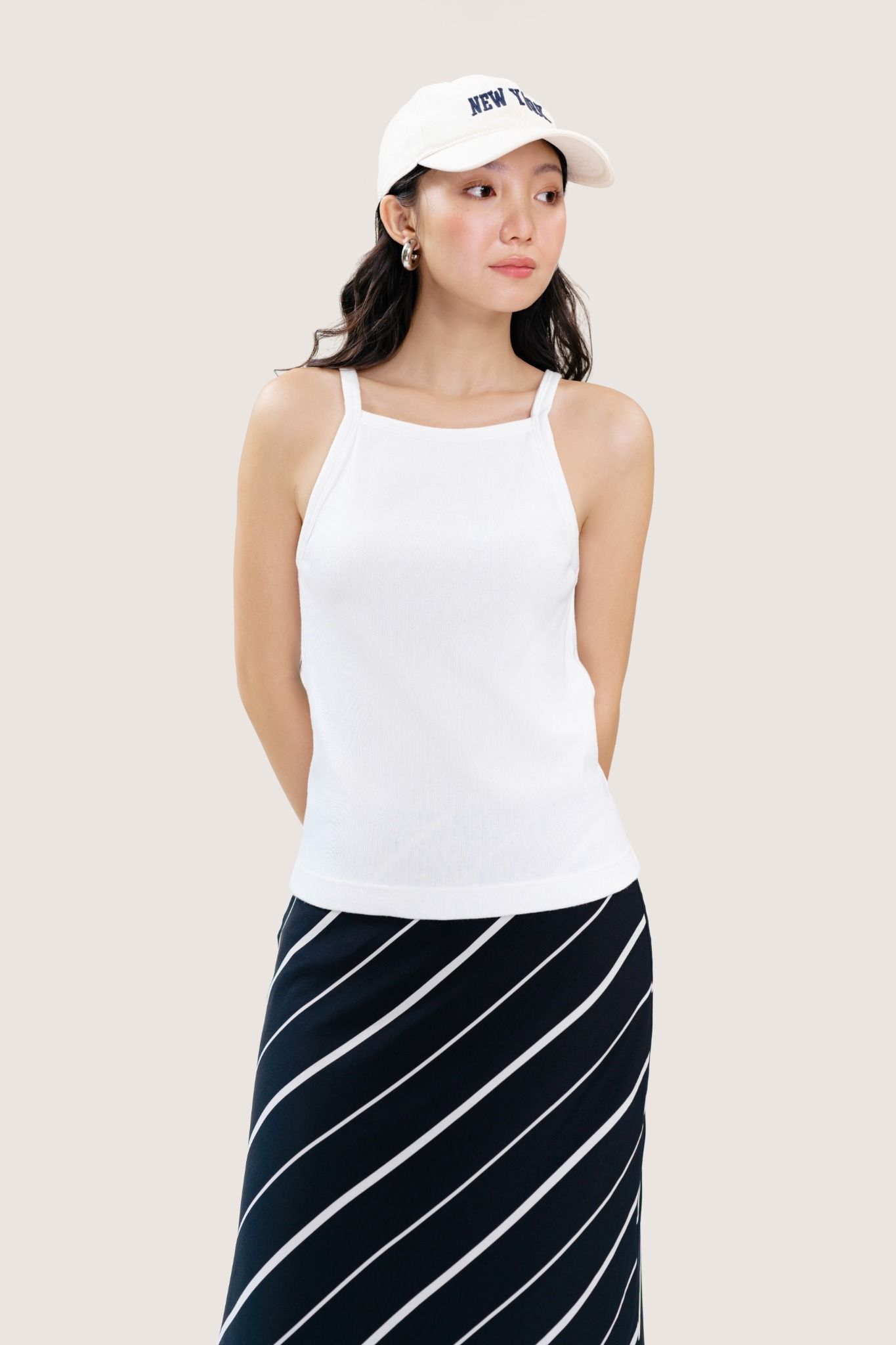  White Square Neck Cami Top 