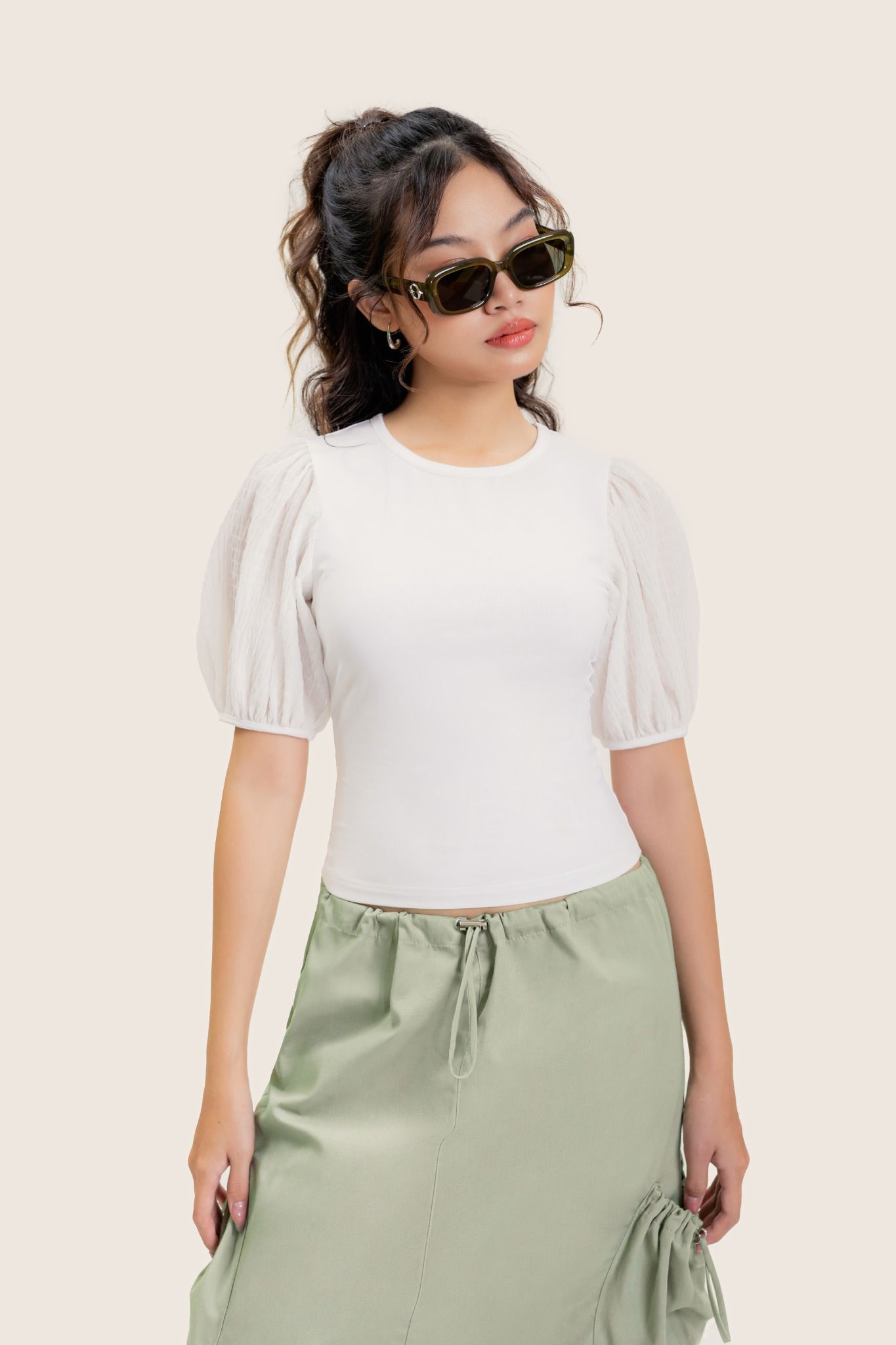 White Puff Sleeve Top – LIBÉ