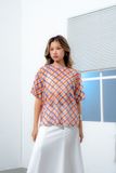  Checked Mesh Oversized T-shirt 