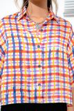  Checked Silk Crop Shirt 