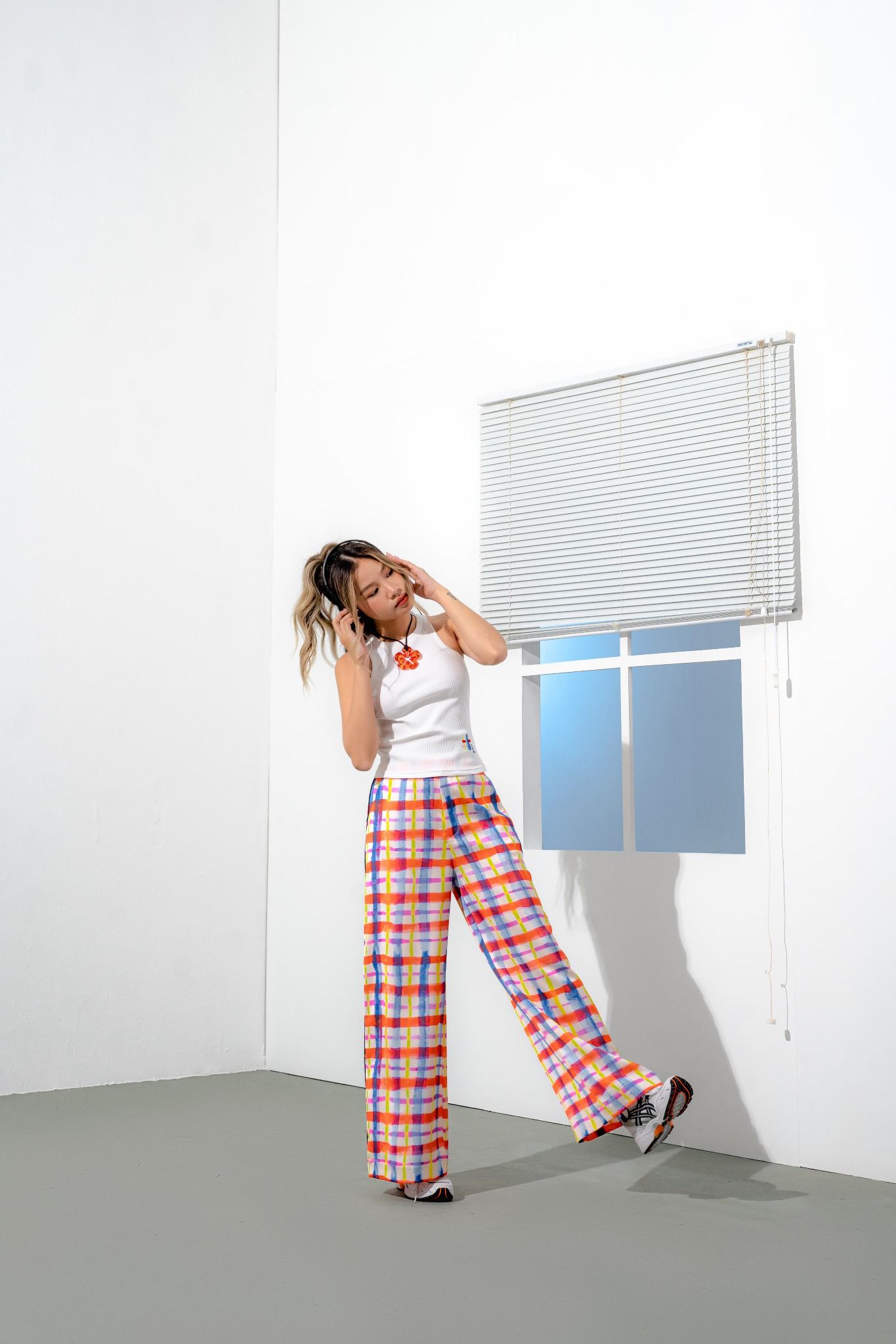  Checked Silk Pijama Pants 