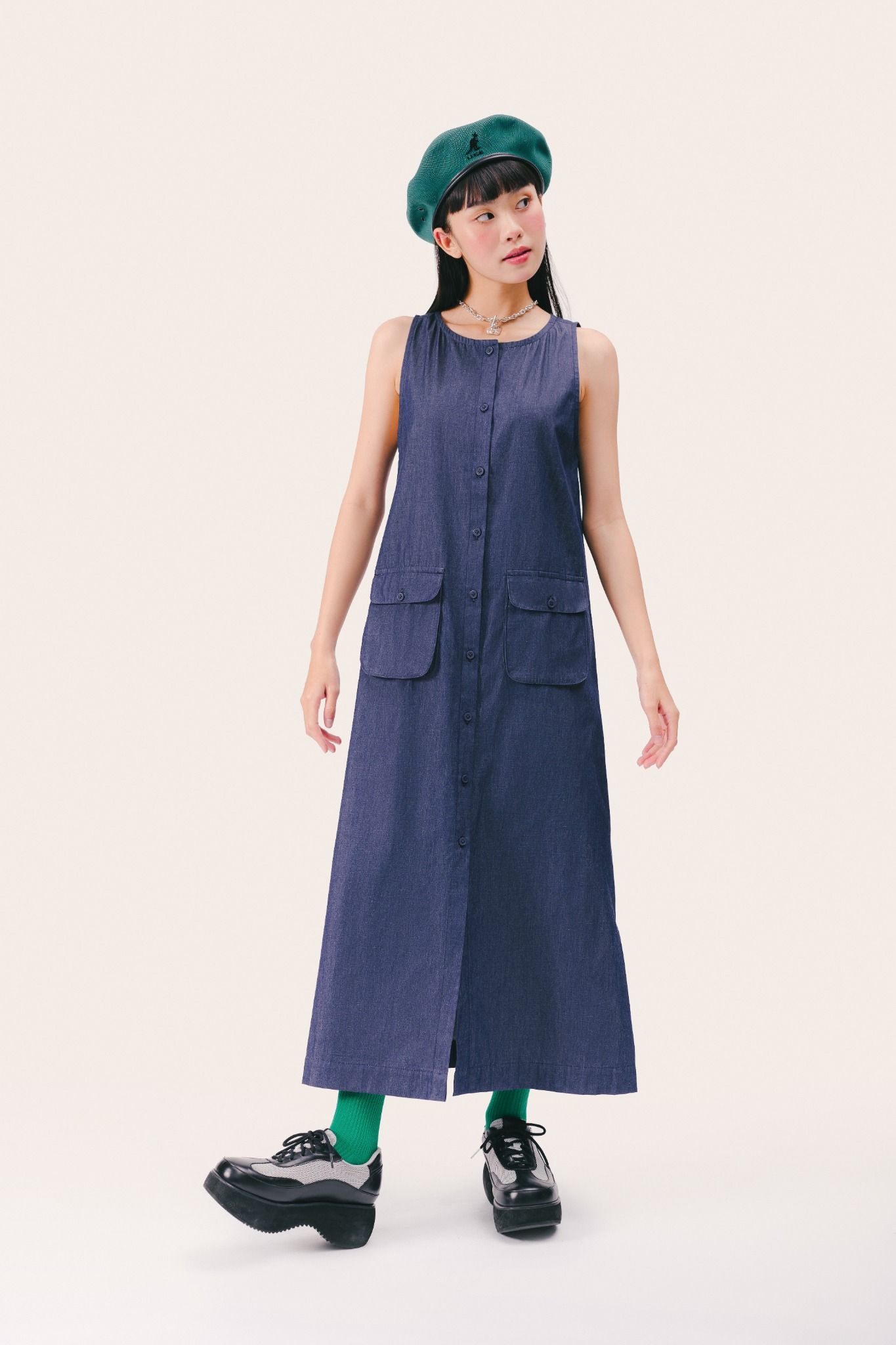 LIBÉRATION GENERATION-Pockets Full Of Love Denim Midi Dress